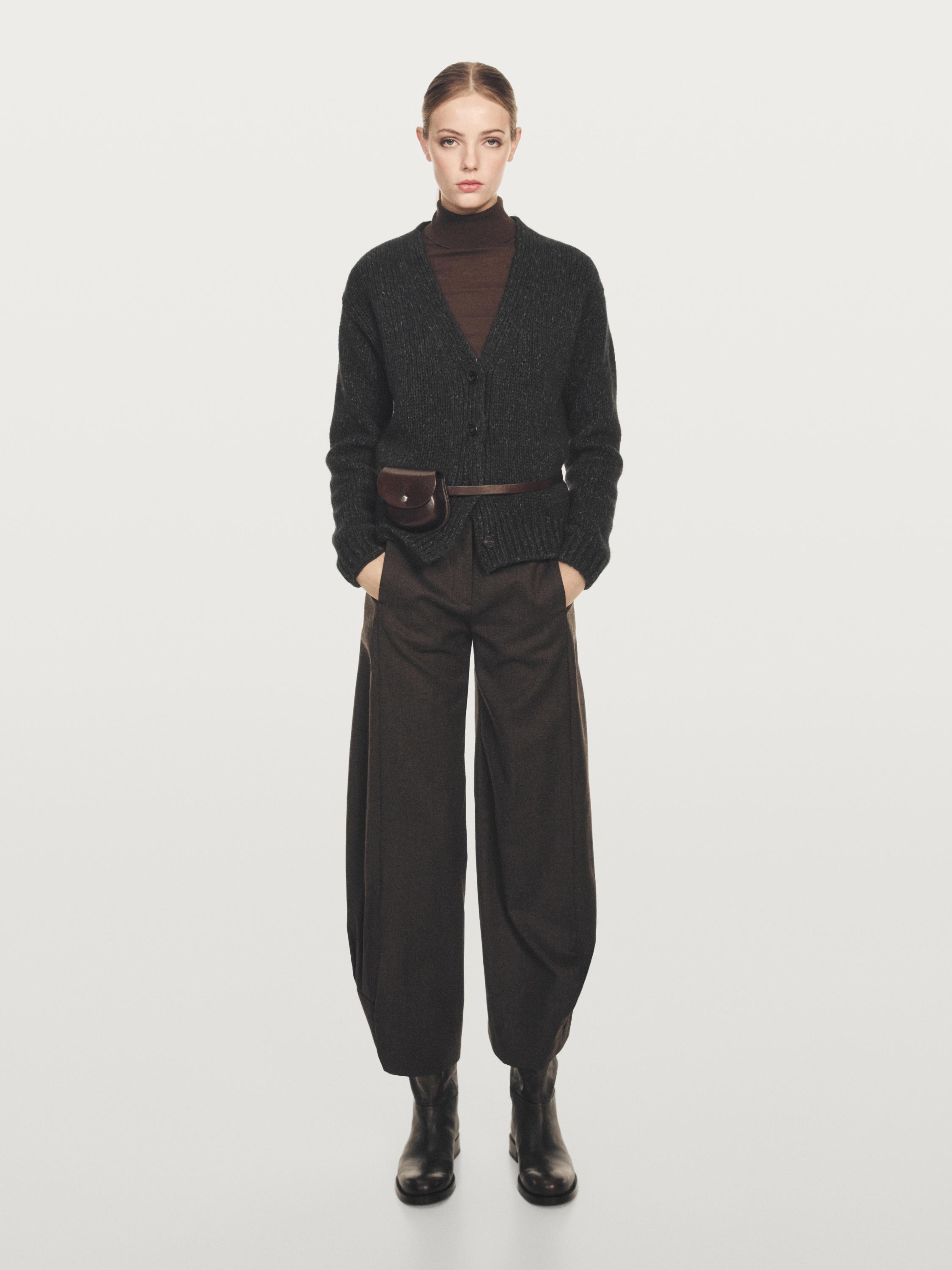 Wool blend V-neck cardigan